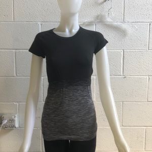 lululemon athletica Tops - Lululemon black & gray s/s run swiftly top sz 4 lululemon athletica Tops - Lululemon black & gray s/s run swiftly top sz 4